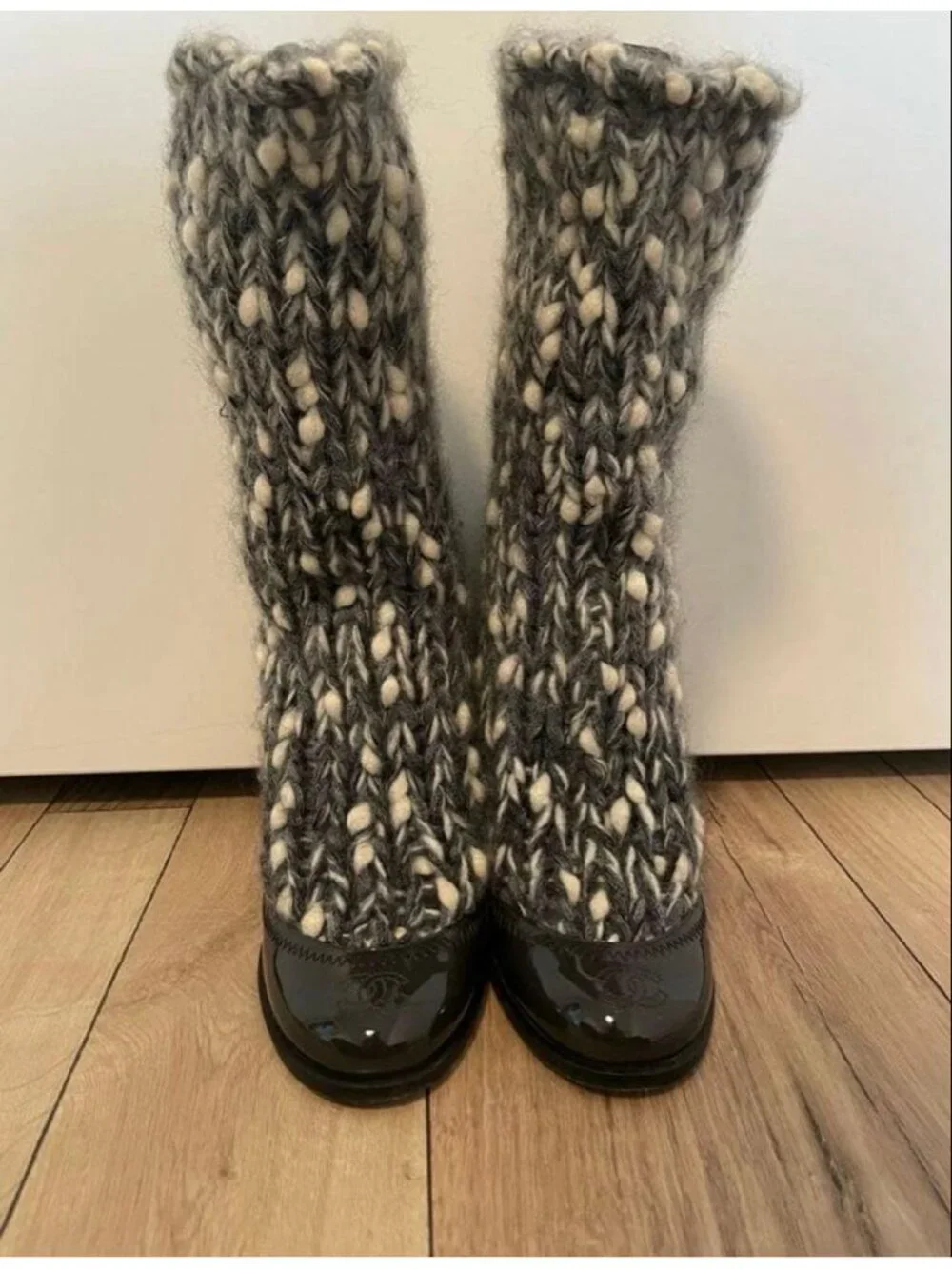 Chanel Knit High Heels Boots